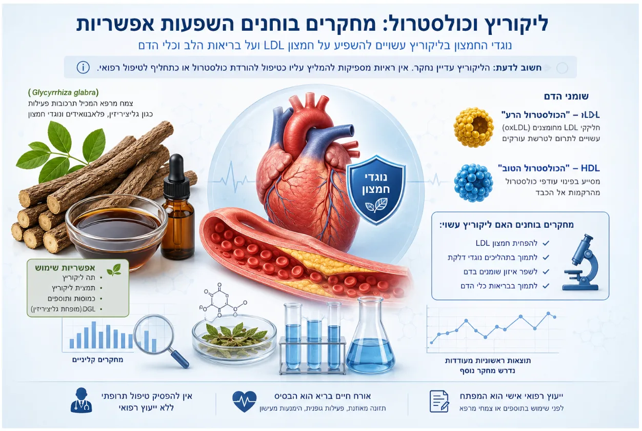ליקוריץ וכולסטרול: מה אומר המחקר? המדריך המלא לשנת 2026